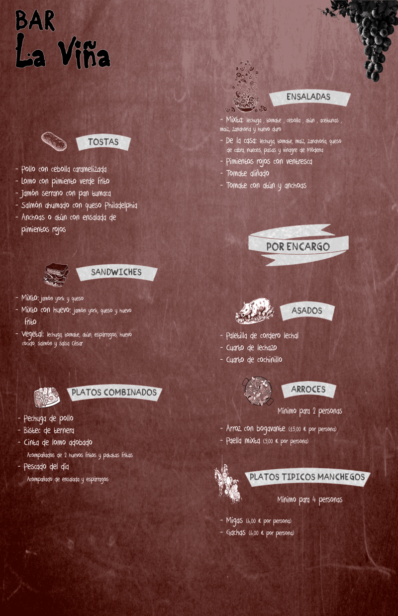 Carta Bar La Viña